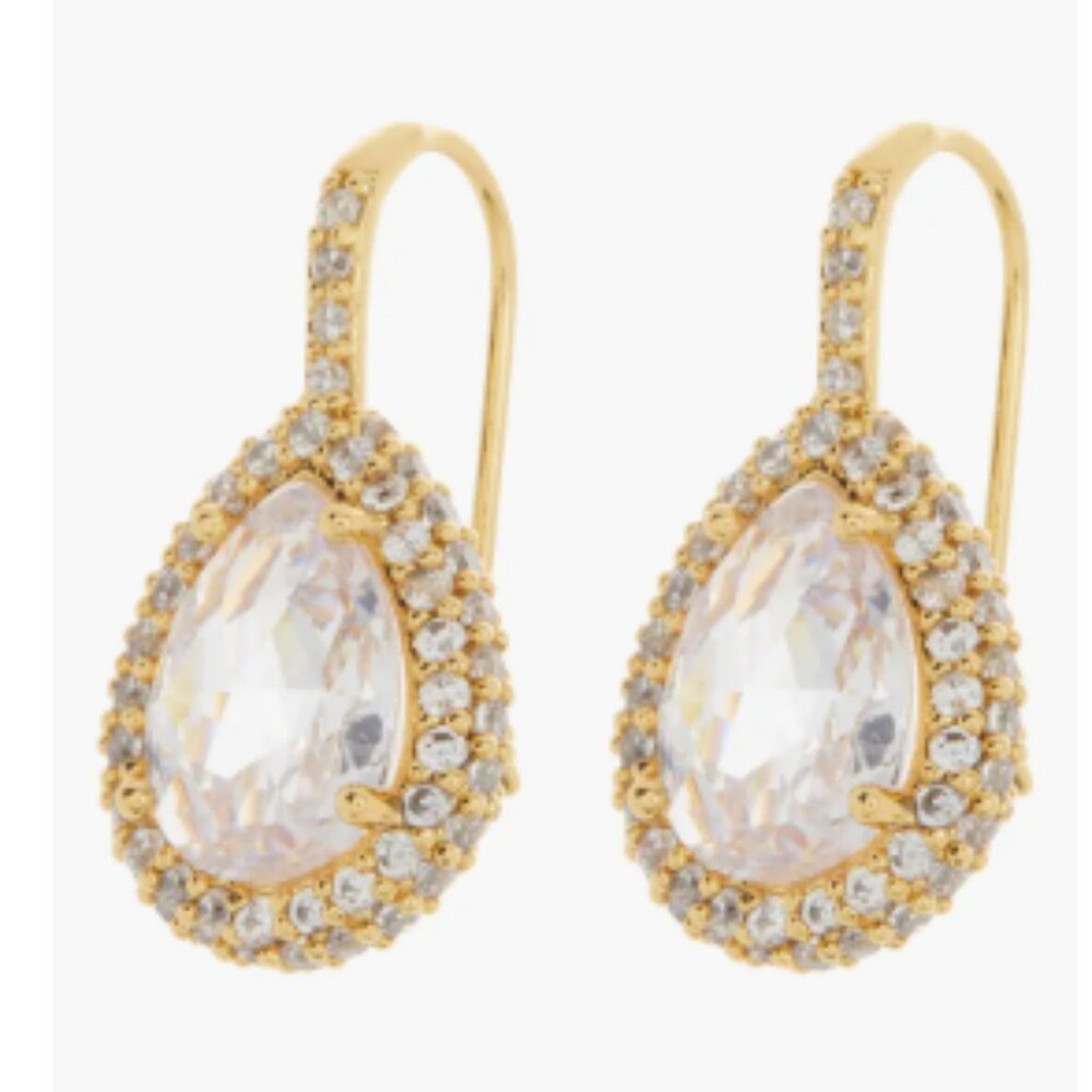 kate spade | pavè halo drop earrings